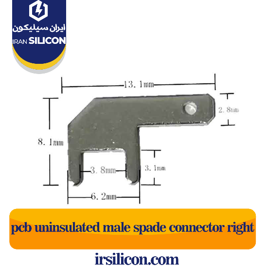 pcb uninsulated male spade connector right