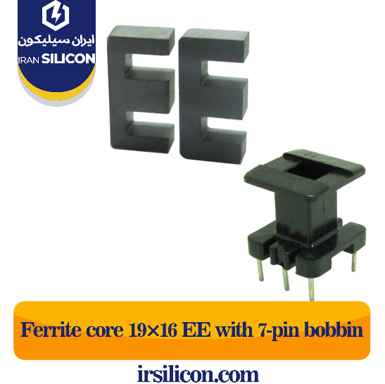 Ferrite core 19×16 EE with 7-pin bobbin